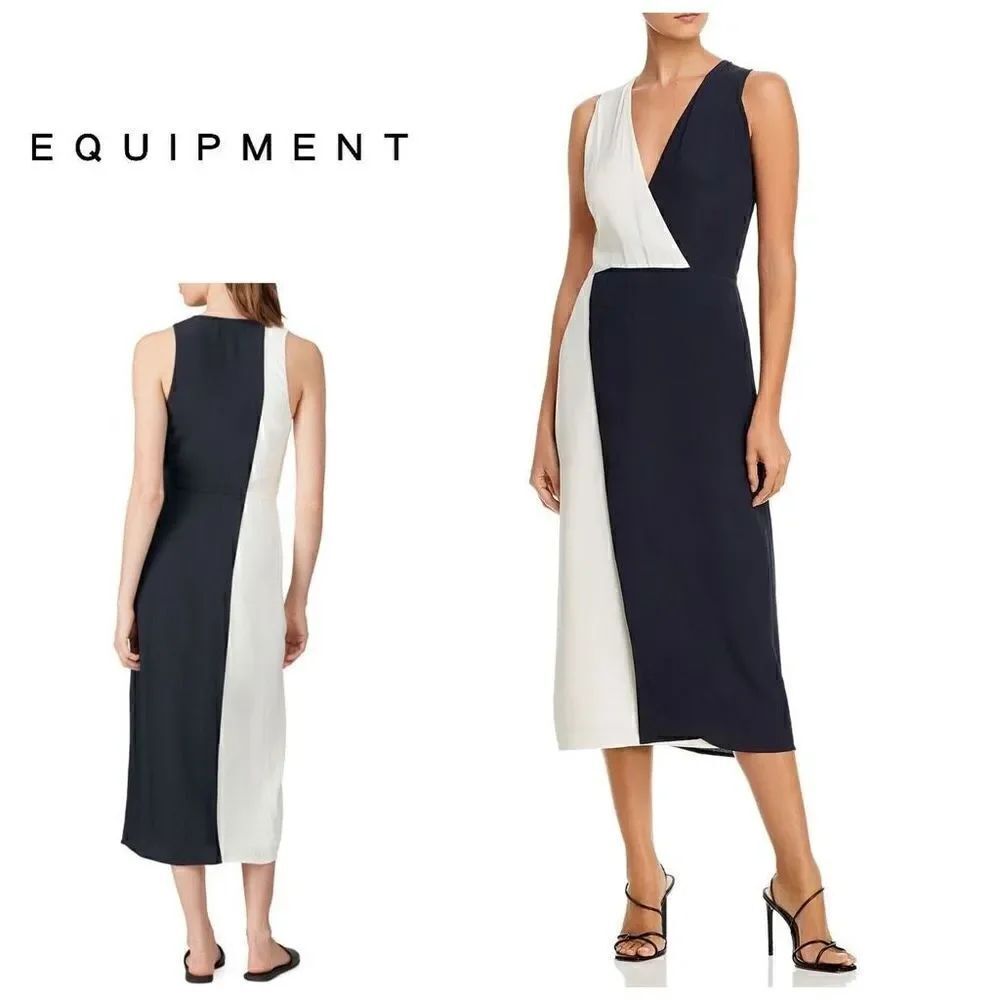 New. Equipment Two-Tone Midi Dress. Size 4. Retails $450
